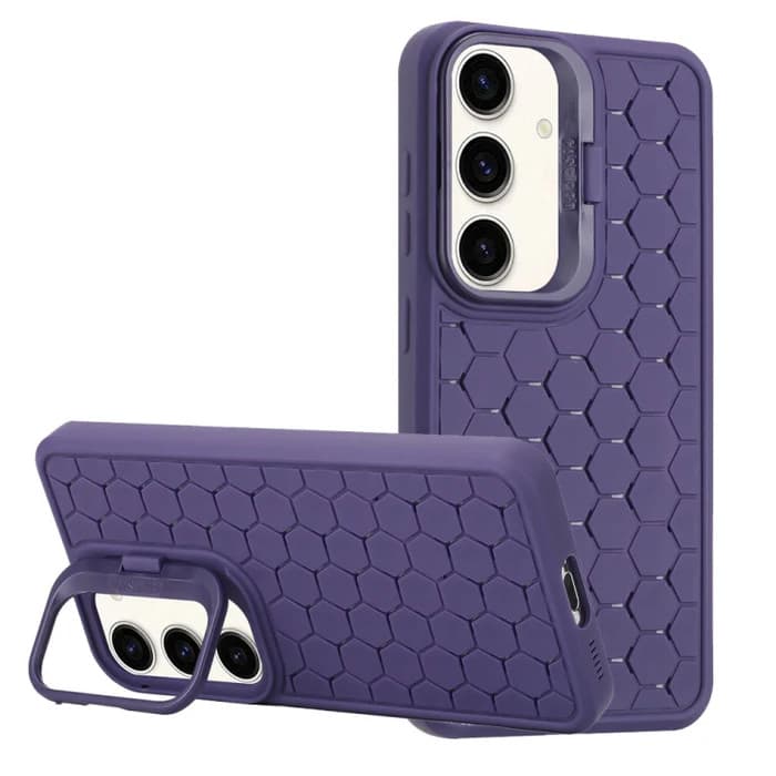 Husa Samsung Galaxy S24, HoneyComb Bracket, functie stand, mov — principală
