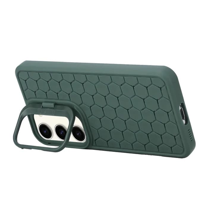 Husa Samsung Galaxy S24, HoneyComb Bracket, functie stand, verde — varianta 3