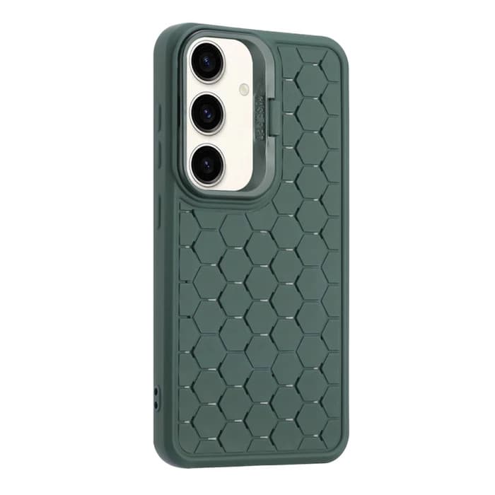 Husa Samsung Galaxy S24, HoneyComb Bracket, functie stand, verde — varianta 5