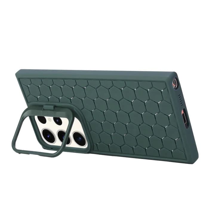 Husa Samsung Galaxy S24 Ultra, HoneyComb Bracket, functie stand, verde — varianta 3