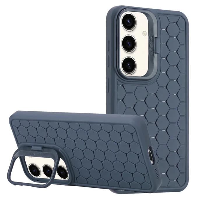 Husa Samsung Galaxy S23, HoneyComb Bracket, functie stand, albastru inchis — principală