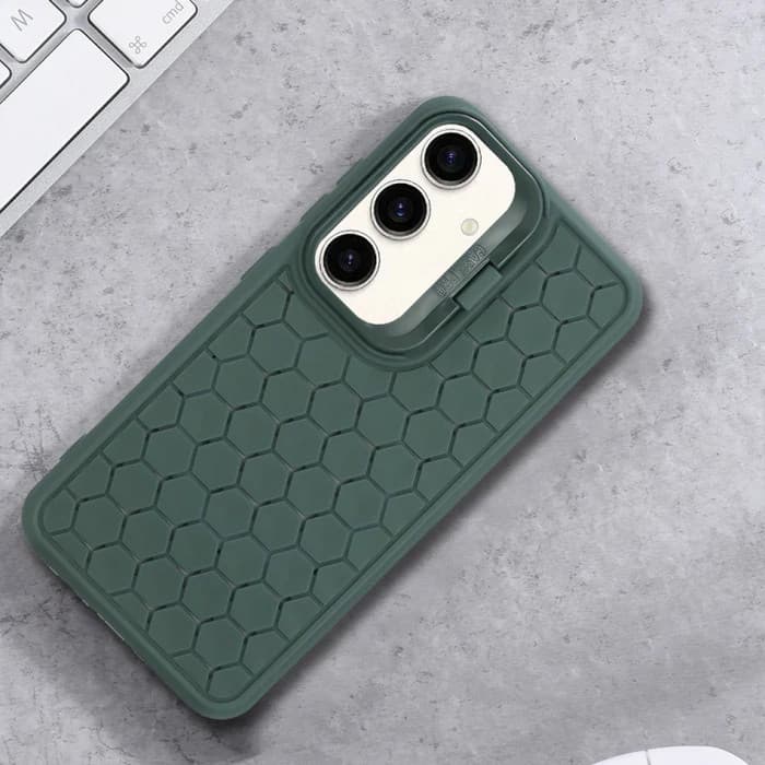 Husa Samsung Galaxy S23, HoneyComb Bracket, functie stand, verde — varianta 6