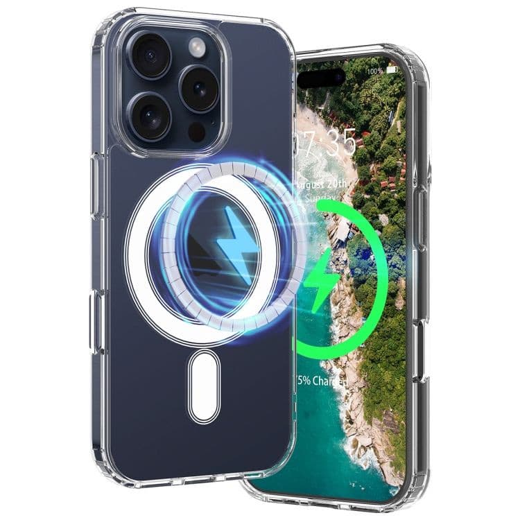 Husa protectie Apple iPhone 16 Pro, Magsafe, SnapOn, AntiDrop, Acryl+TPU, transparenta — varianta 3