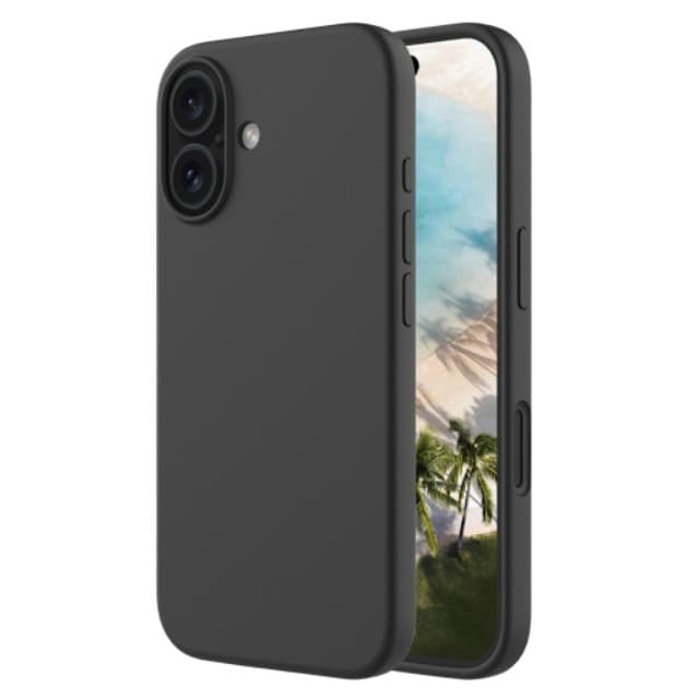 Husa Apple iPhone 16 Plus, Luxury Silicone, catifea in interior, neagra — principală
