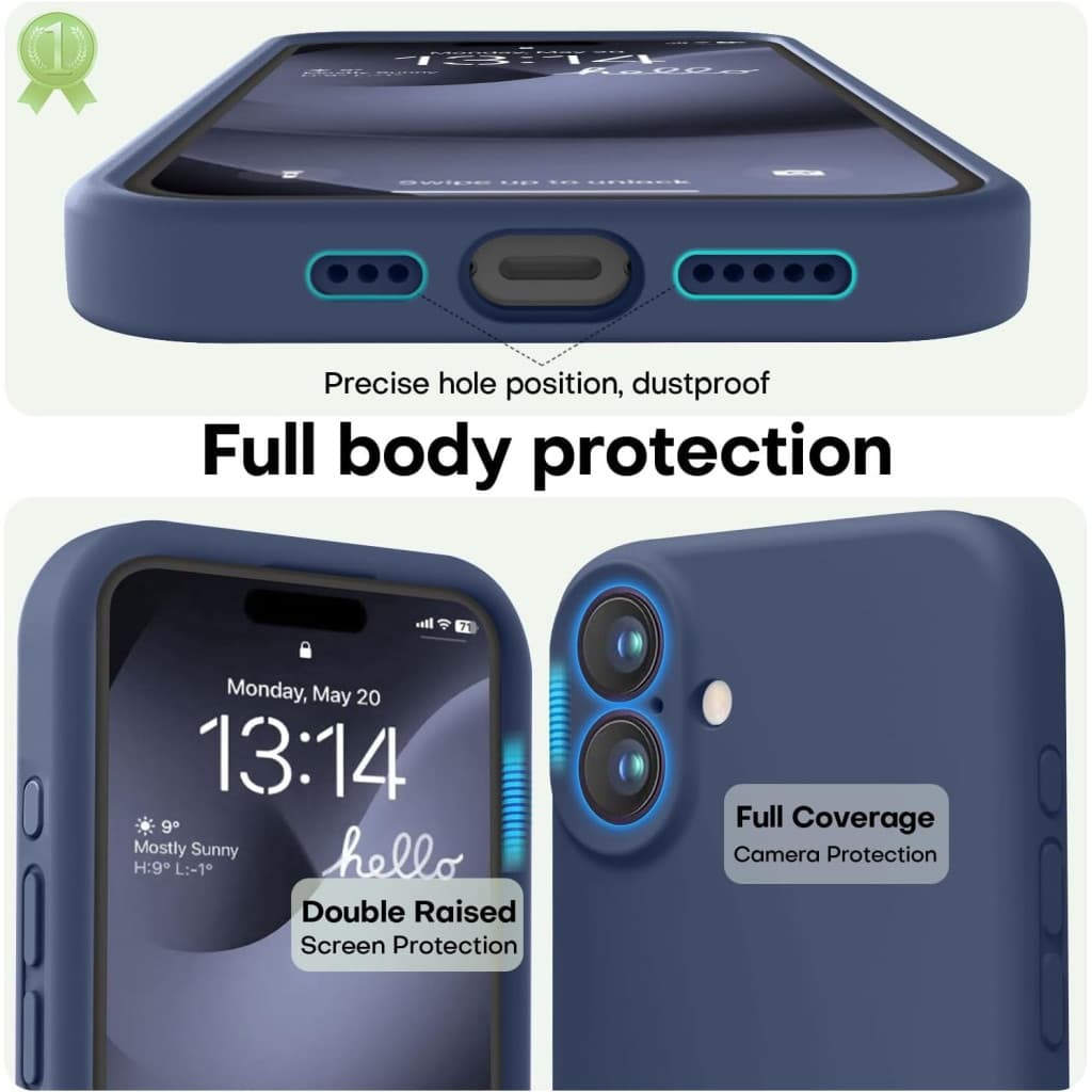 Husa protectie Apple iPhone 16 Plus, Matt TPU, protectie camera, albastra — varianta 2