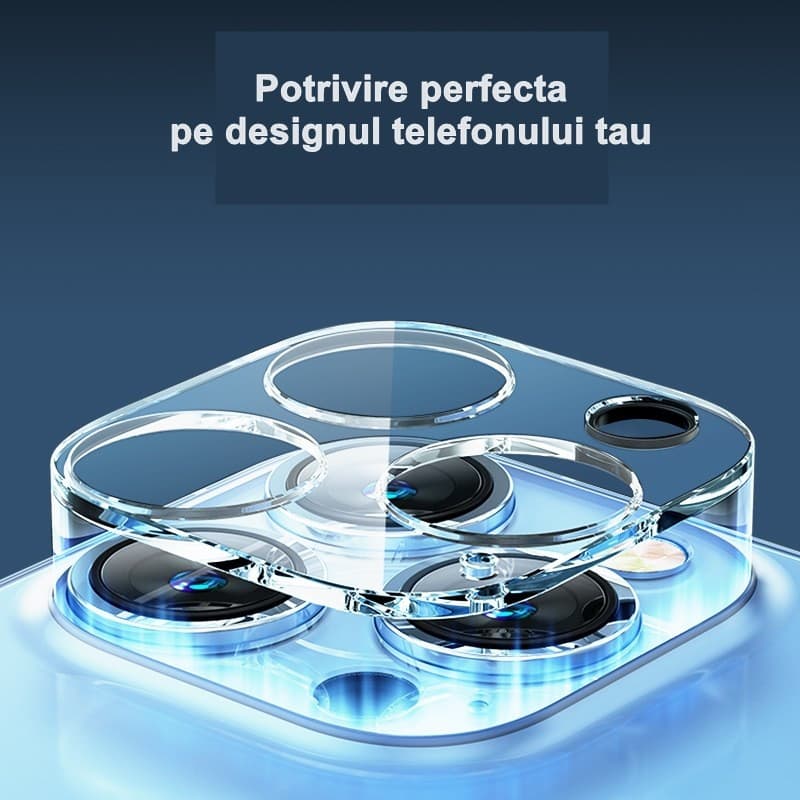 Folie de sticla Apple iPhone 16 Pro, protectie camera spate, transparenta — varianta 2