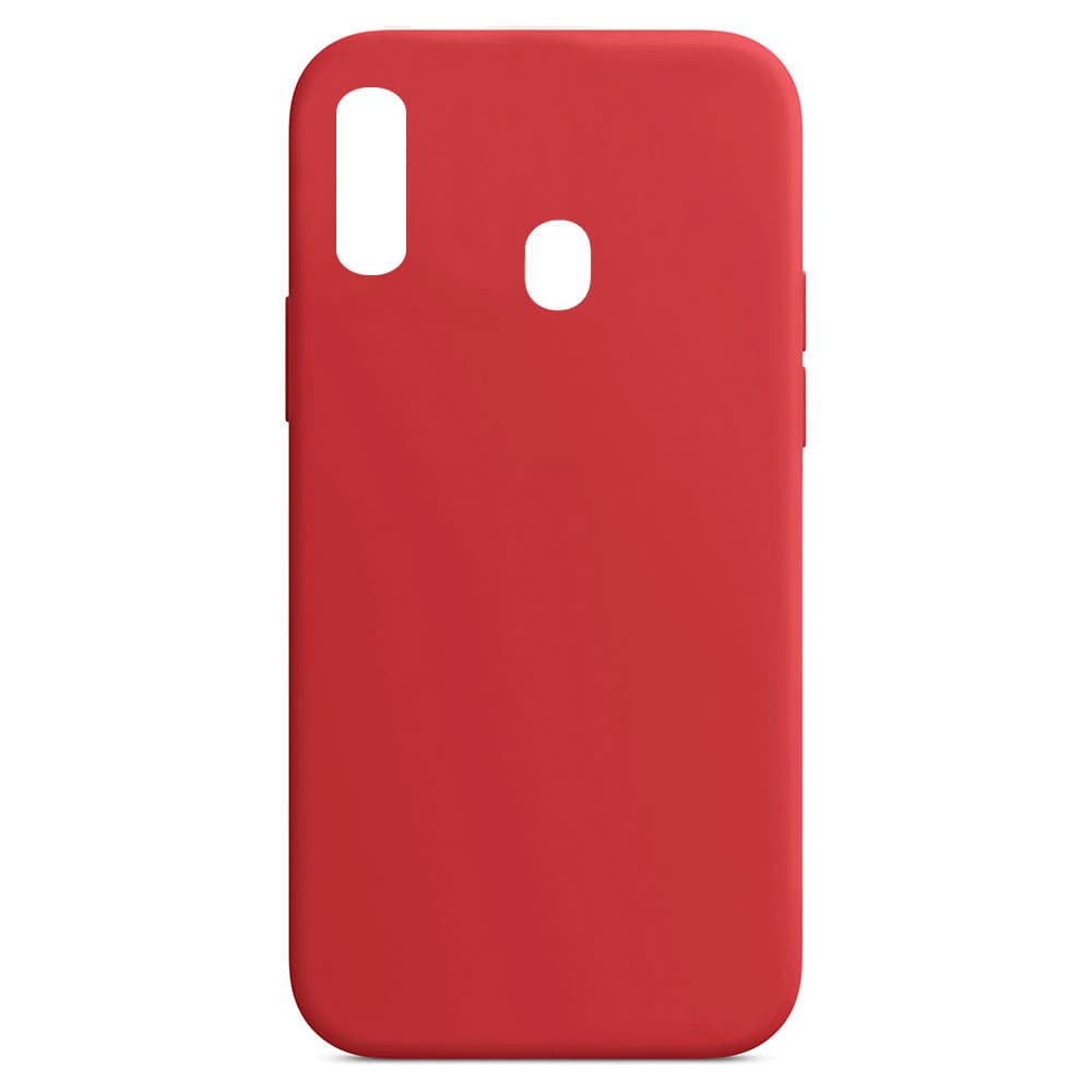 Husa Samsung Galaxy A20e, Luxury Silicone, catifea in interior, rosu — principală