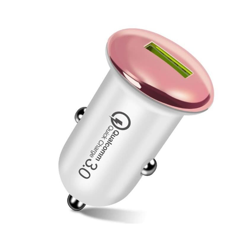 Incarcator auto cu port USB Qualcomm 3.0 Quick Charger, fast charging, roz — principală