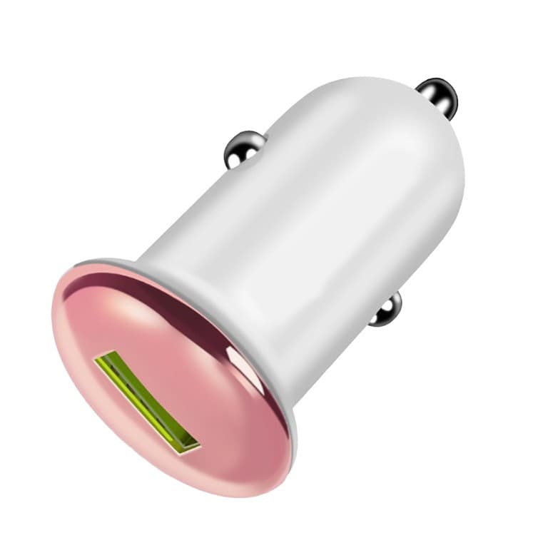 Incarcator auto cu port USB Qualcomm 3.0 Quick Charger, fast charging, roz — varianta 2
