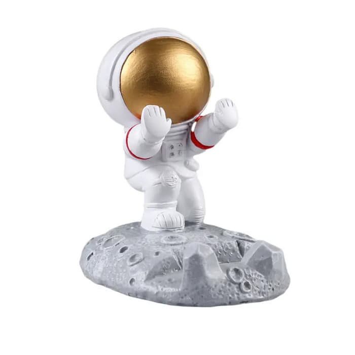 Suport pentru telefon Micul Astronaut, alb/auriu, model 1 — principală