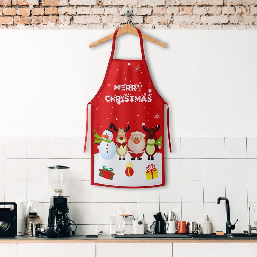 Sort de bucatarie decorativ, tema Craciun, 50 x 70 cm, model Merry Christmas — 2