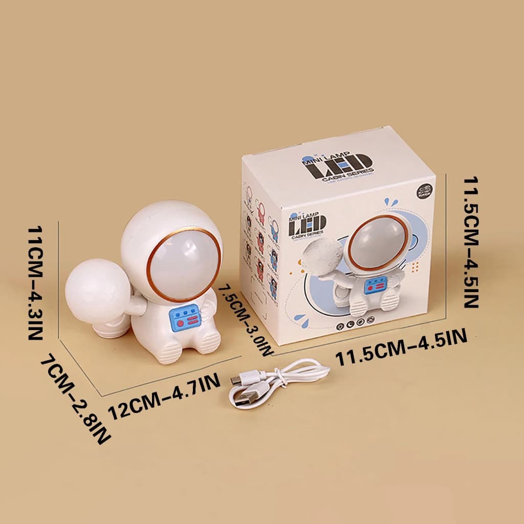 Lampa LED 2 in 1, cu ascutitoare si suport creioane, astronaut roz — 4