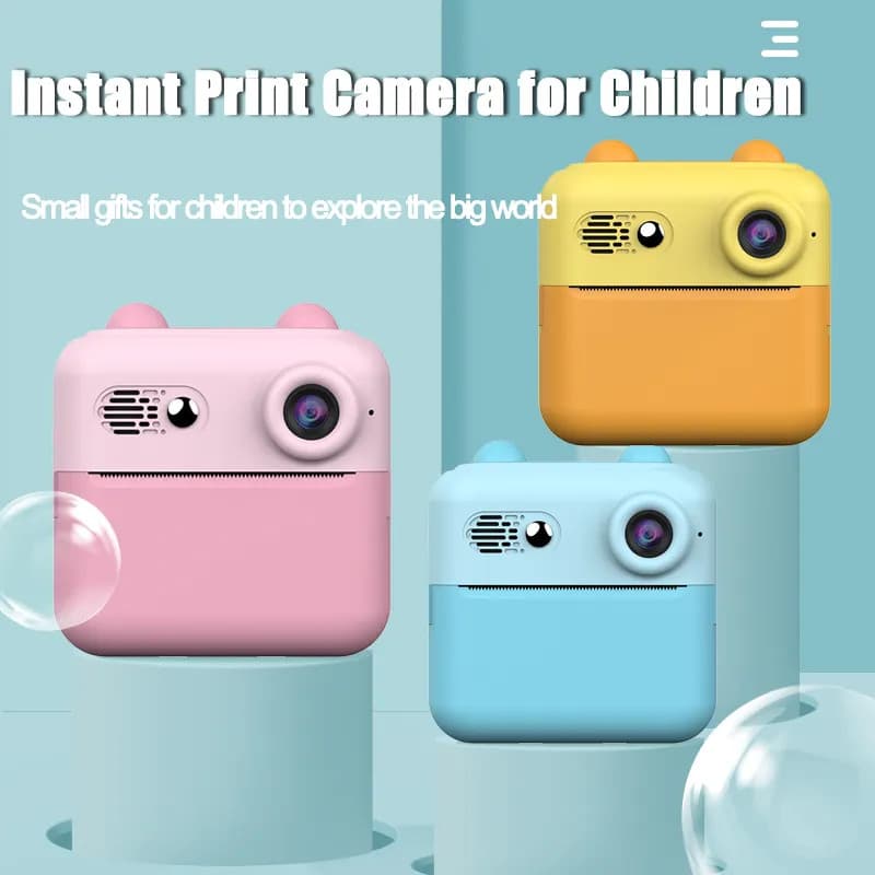 Aparat foto, camera video Full HD pentru copii IDK-A22, imprimanta termica incorporata, roz — varianta 2