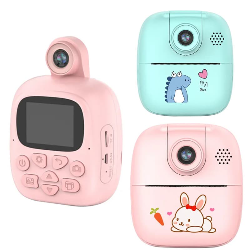 Aparat foto, camera video Full HD pentru copii IDK-A19, imprimanta termica incorporata, turcoaz — varianta 5