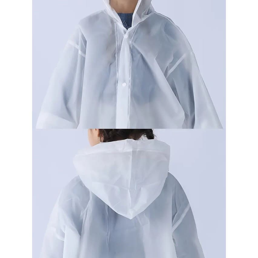 Pelerina de ploaie pentru copii, 100 - 145 cm, din EVA, inchidere cu capse, alba — varianta 4