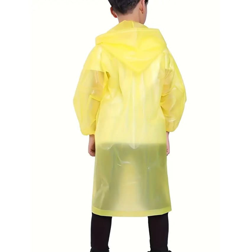Pelerina de ploaie pentru copii, 100 - 145 cm, din EVA, inchidere cu capse, galbena — varianta 3