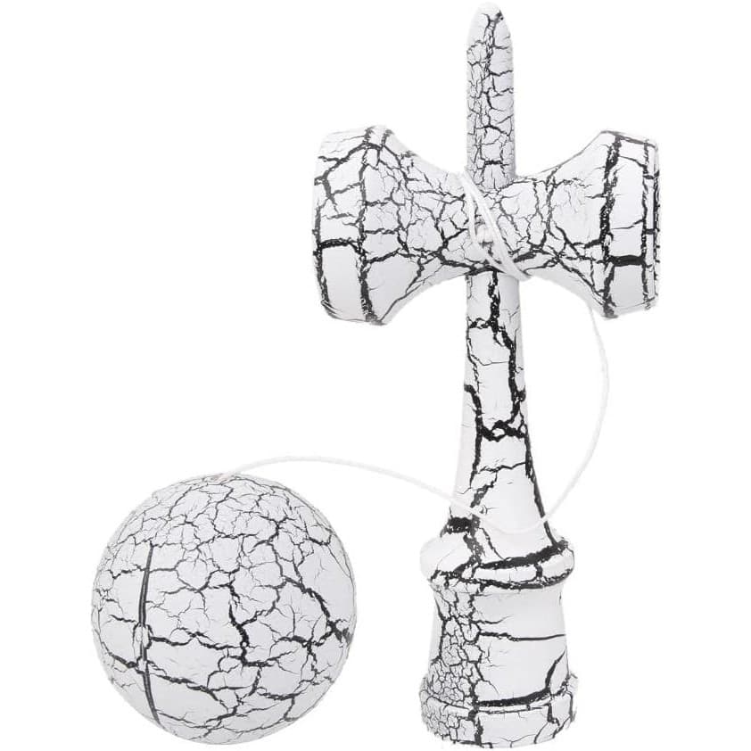 Jucarie lemn Kendama X model Crack, 18 cm, albastra — varianta 4