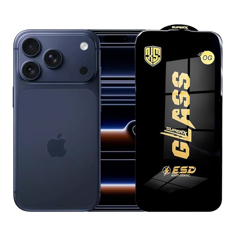 Folie sticla Apple iPhone 17 Pro, Full Glue SuperX, ESD, margini negre — principală