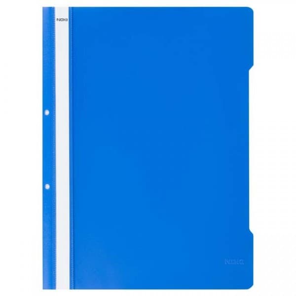 Dosar cu sina Noki, plastic, 2 perforatii pentru arhivare, eticheta interschimbabila pe cotor, albastru