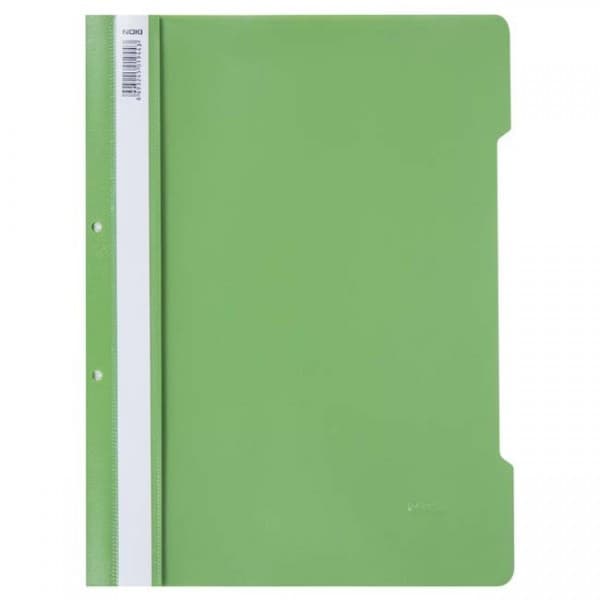 Dosar cu sina Noki, plastic, 2 perforatii pentru arhivare, eticheta interschimbabila pe cotor, verde deschis