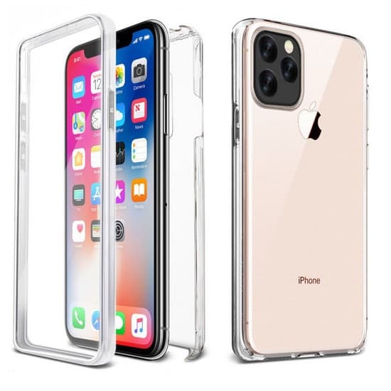 Husa protectie iPhone 12 / 12 Pro (fata + spate) Fully PC & PET 360°, transparenta — principală