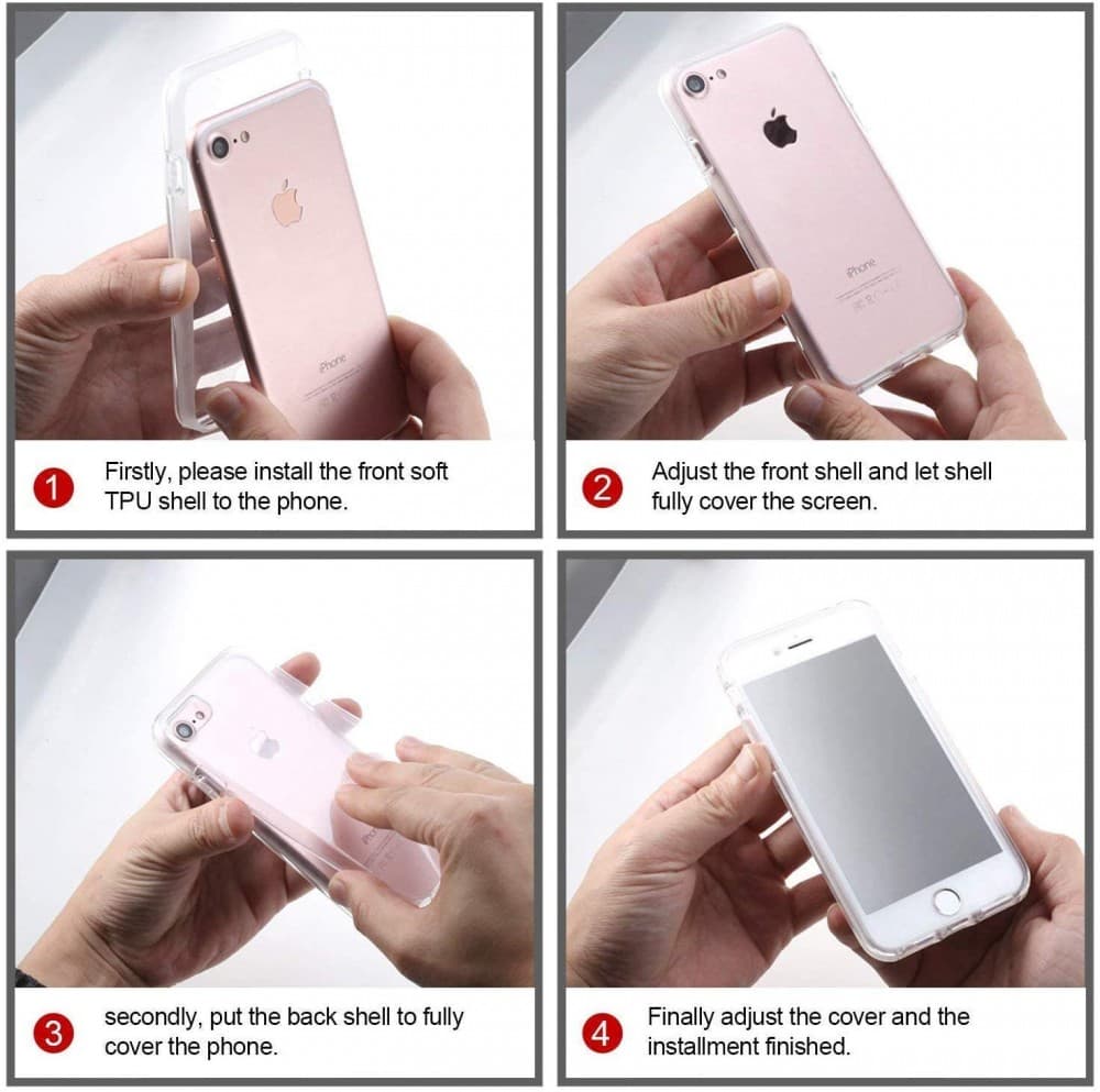 Husa protectie Samsung Galaxy A41 (fata + spate) Fully PC & PET 360°, transparenta — varianta 7