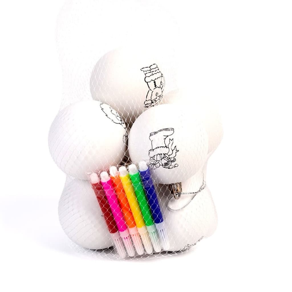 Set 8 globuri de brad de colorat pentru copii — principală