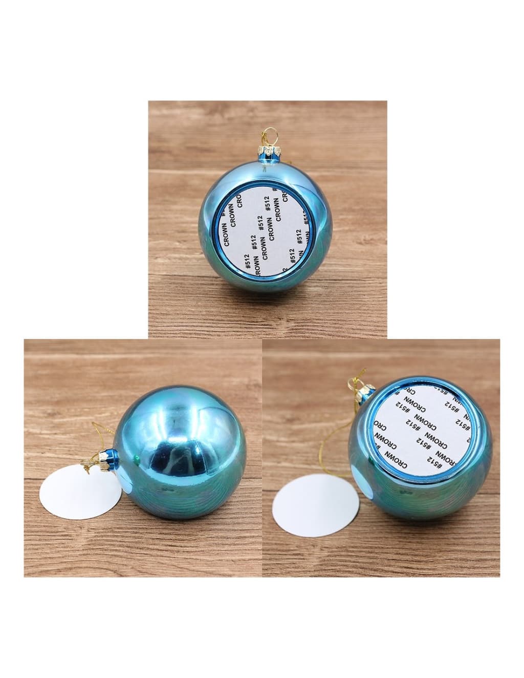 Glob personalizabil rosu pentru brad, Ø 8 cm — 3