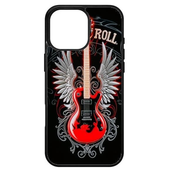 Husa protectie Apple iPhone 14 Pro, Colorful Aluminium TPU, design Rock and Roll Guitar