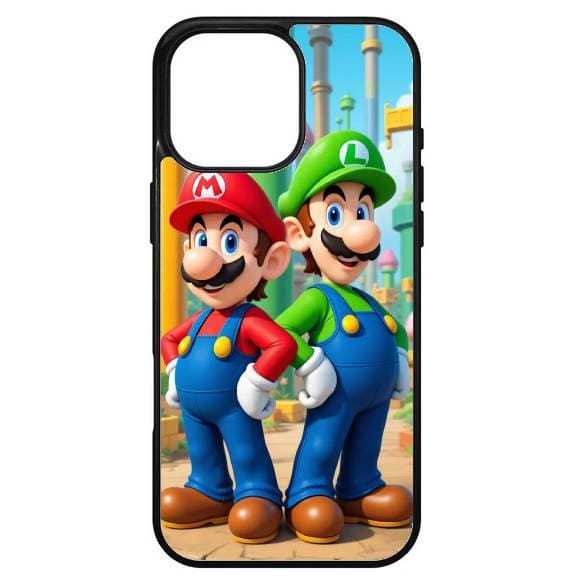Husa protectie Apple iPhone 15 Pro, Colorful Aluminium TPU, design Mario si Luigi