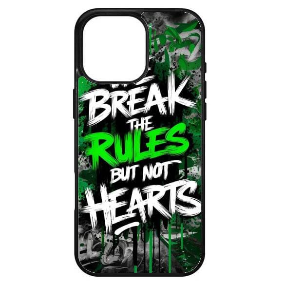 Husa protectie Apple iPhone 16 Plus, Colorful Aluminium TPU, mesaj We Break the Rules — principală