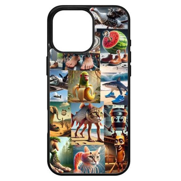 Husa protectie Apple iPhone 14 Pro, Colorful Aluminium TPU, design Brainrot Colaj