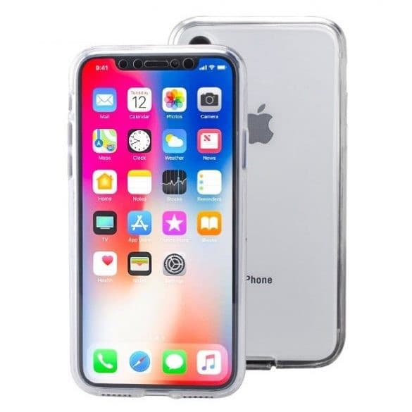 Husa protectie iPhone X/XS (fata + spate) Fully PC & PET 360°, transparenta — principală
