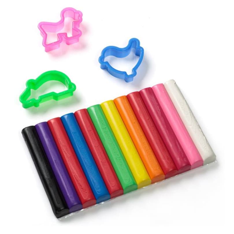 Set plastilina 12 culori diferite & forme, 15 piese — varianta 2