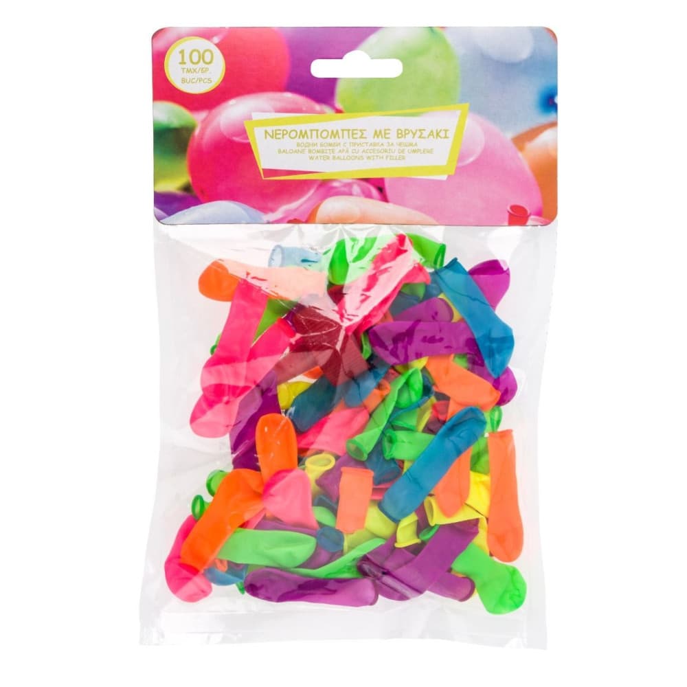Baloane colorate fluorescente cu adaptor pentru apa, 200 buc — principală
