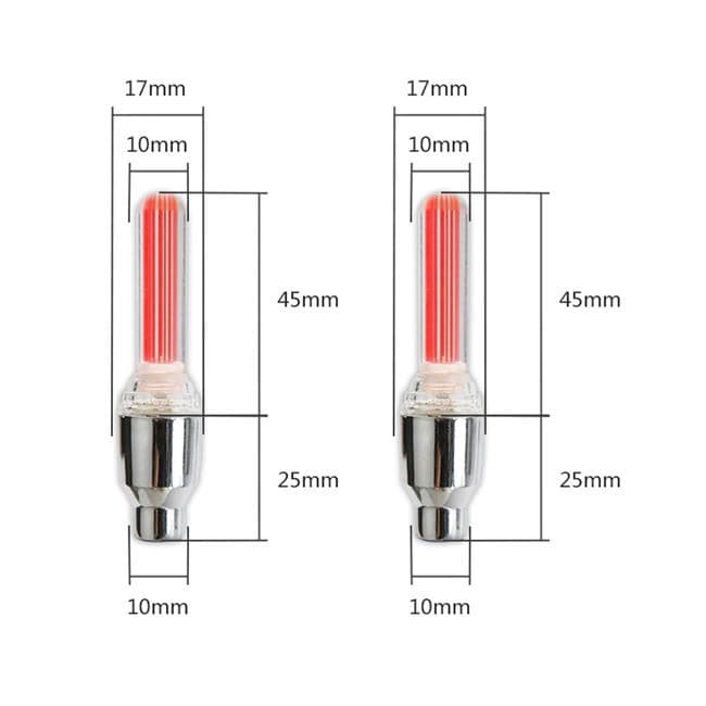 Set 2 buc lumini LED rosii pentru rotile bicicletei — varianta 3