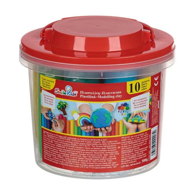 Plastilina in galeata, 10 culori diferite, 500 grame — principală
