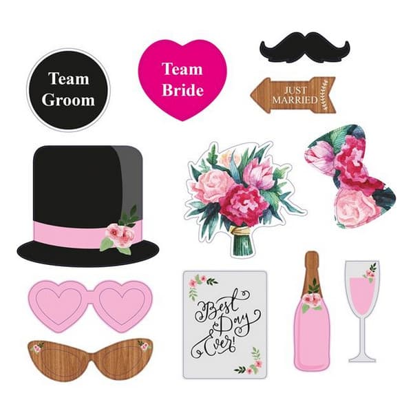 Set accesorii deghizare foto nunta, 12 bucati — principală