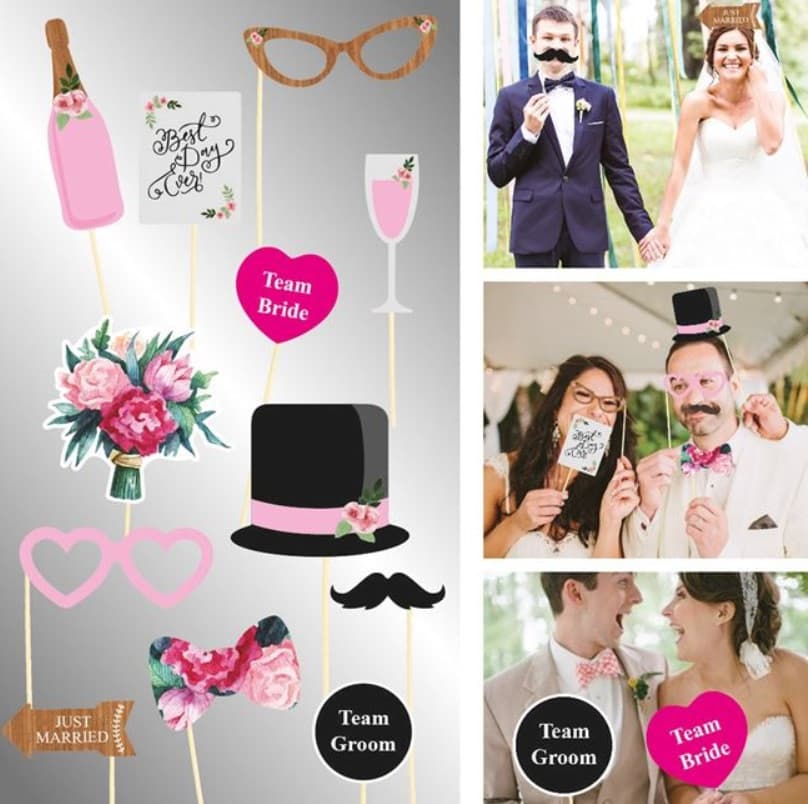 Set accesorii deghizare foto nunta, 12 bucati — varianta 2