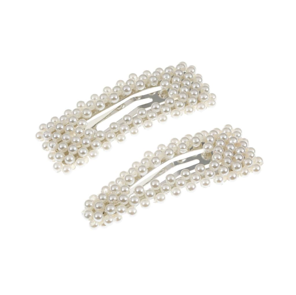 Clame par cu perle albe, 5.5 cm, 2 bucati — principală