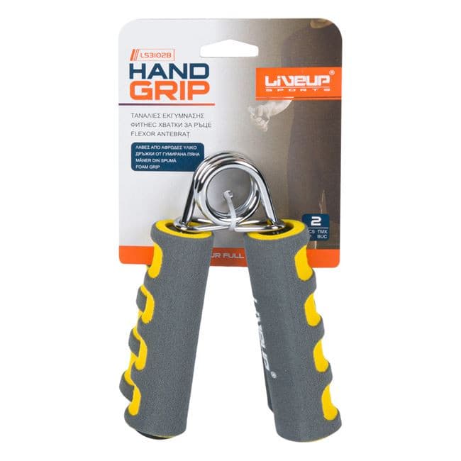 Flexor antrenament antebrat Liveup, manere de spuma, gri/galben (15kg) - 2buc — 3