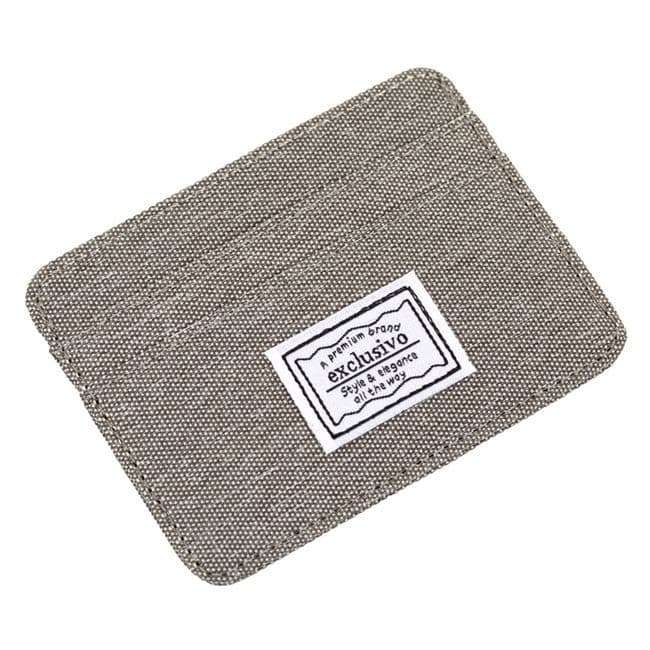 Portofel / portcard textil gri, protectie RFID, 5 compartimente, 10 x 7.5 cm — 5