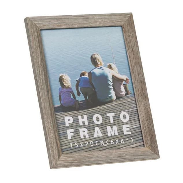 Rama foto decorativa, aspect de lemn gri, 15 x 20 cm