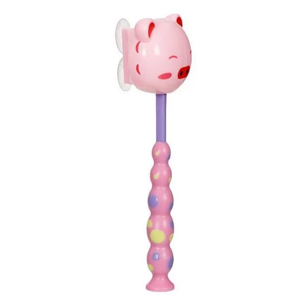 Periuta de dinti pentru copii, roz lila si husa protectie purcelus — varianta 3
