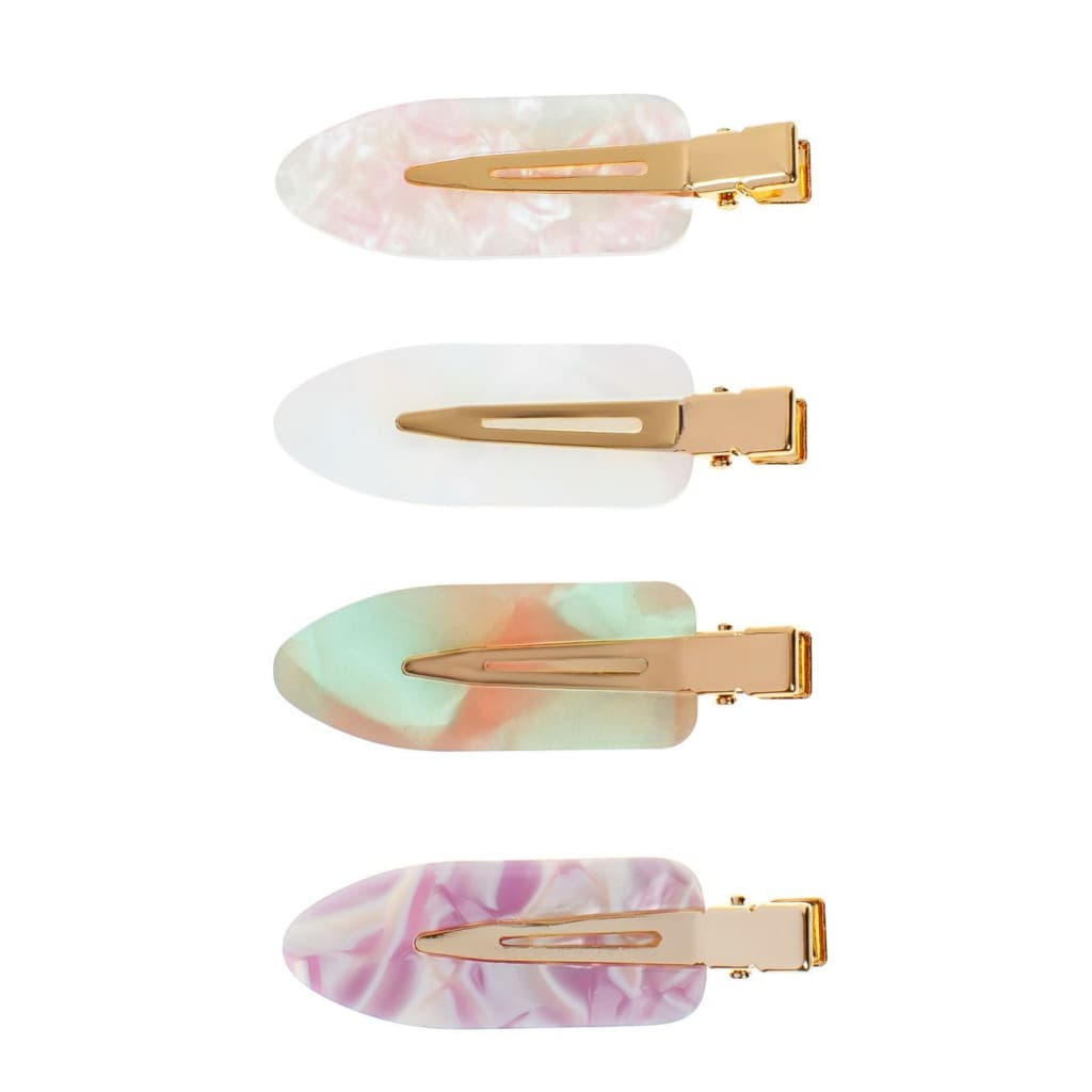 Clame metalice par, aurie / roz / lila / fildes, 6 cm,  4 bucati — principală