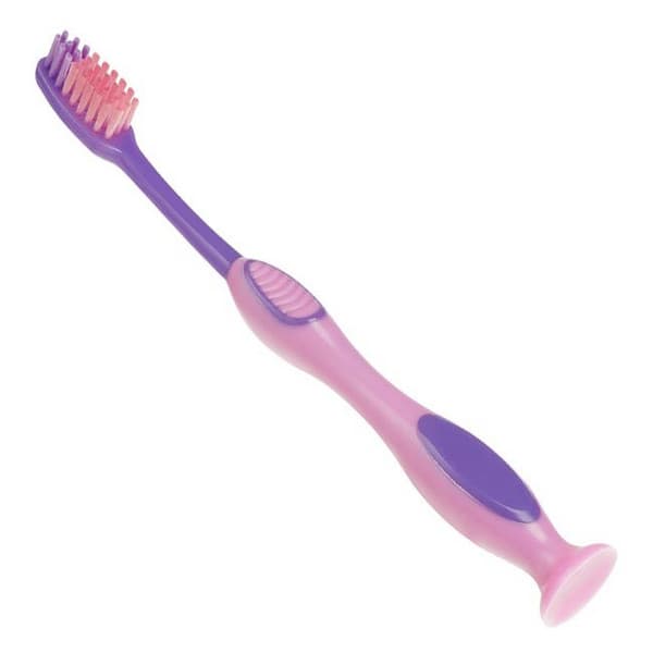 Periuta de dinti pentru copii, Junior, cu ventuza, extra soft, roz — principală