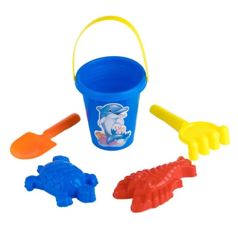 Găleată de plajă Blue Dolphin, 10 x 11 cm și 4 accesorii — principală