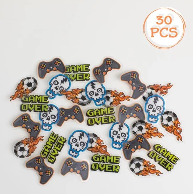 Set 30 decoratiuni spite bicicleta, model gamer, footbal, skull — principală