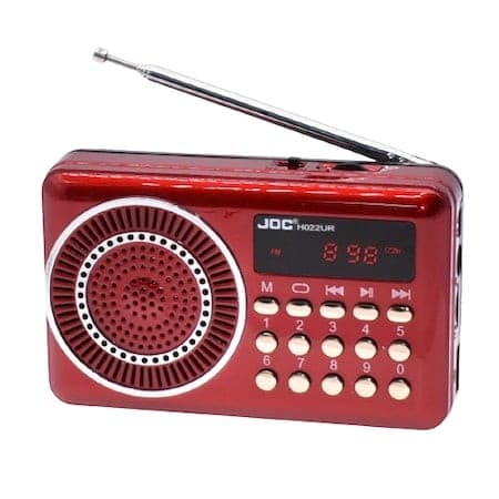 Radio portabil JOC - H1022USB, MP3, microSD/USB,FM, afisaj electronic, acumulator 2000 mAH, rosu — principală