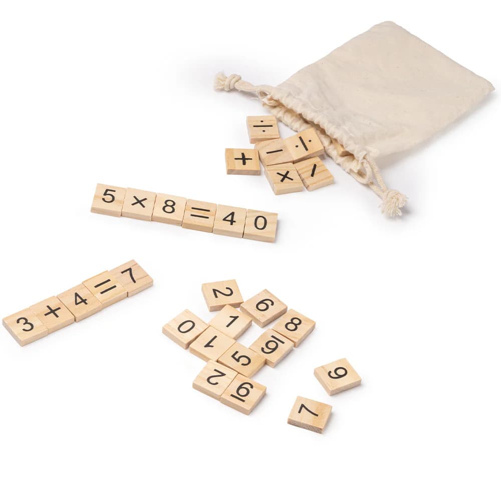 Set exersare matematica cu piese din lemn, 32 piese — principală